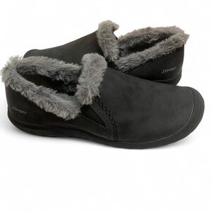 J Sport Women's Black Cozy Slippers